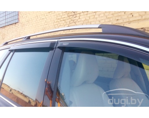 Дефлекторы окон V-Star для XC90 с хромированным молдингом.